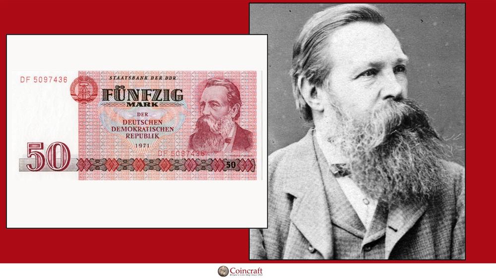East Germany twenty marks dedicated to Friedrich Engels. - Coincraft